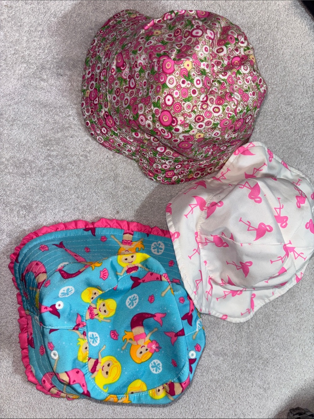 Kids 3 pack bundle Pink Floral Bucket Hats - Brand Unspecified